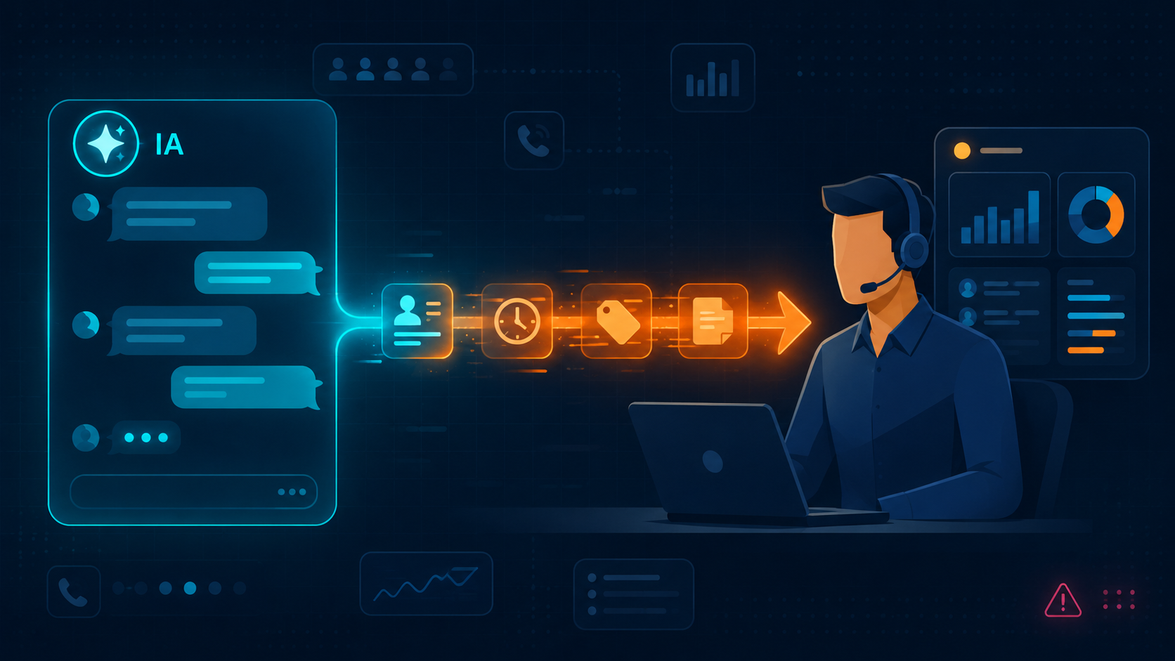 Telemarketing moderno en BPO: el handoff entre IA y agente humano que sí convierte