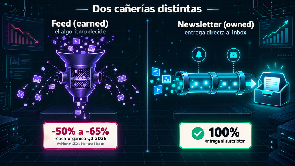 Distribución del feed vs entrega directa del newsletter al inbox del suscriptor