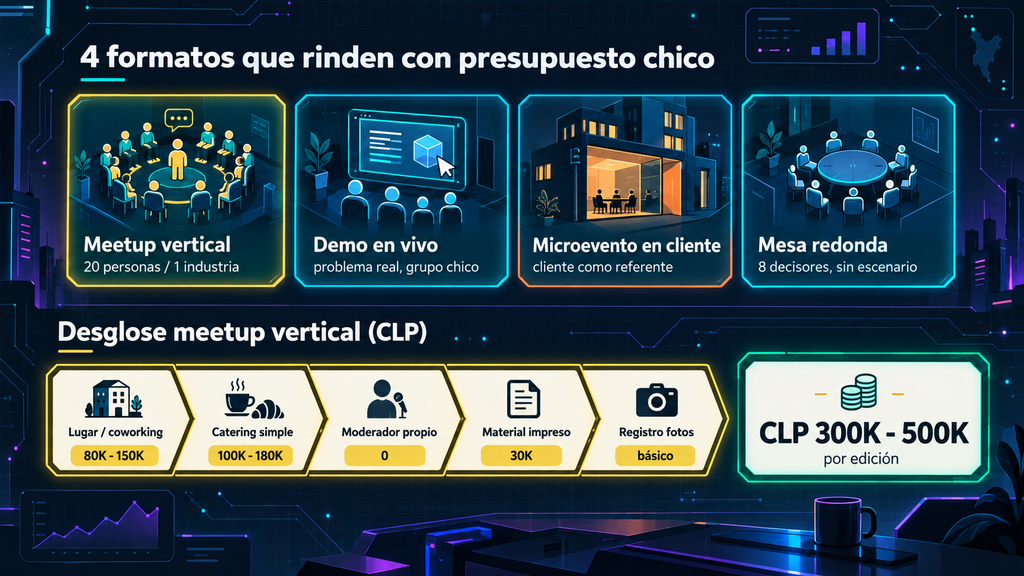 Formatos de eventos B2B que rinden para pyme con presupuesto chico