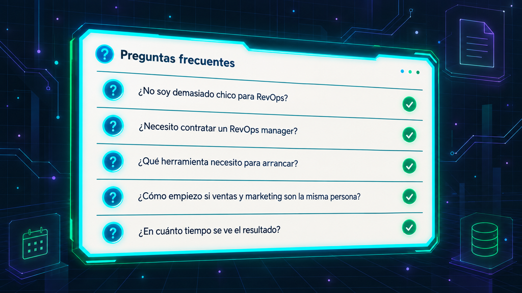 Preguntas frecuentes sobre cómo implementar RevOps en una pyme B2B sin contratar un RevOps manager